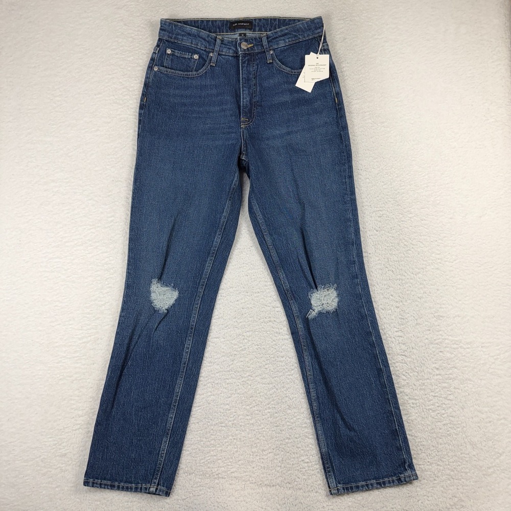 Free Assembly 90's Straight Blue Jeans Size 10 (29x28) High Rise NWT Blue